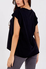 Cap Sleeve Top Black