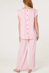 Cotton Blend Gingham Co-ord Pale Pink
