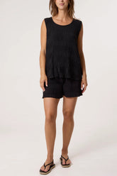 Crinkle Shorts and Top Co-ord Black