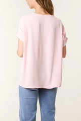 V-Neck Top Pale Pink