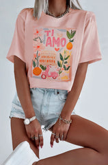 Ti Amo Oversized Tee Pink
