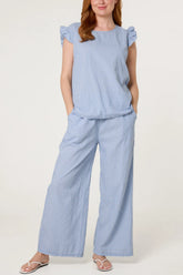 Cotton Blend Gingham Co-ord Pale Blue