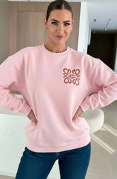 Embellished Pocket Sweatshirt Pink