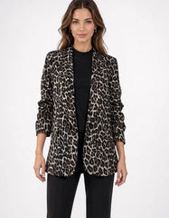 Animal Print Lapel Blazer