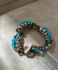 Vintage Style Diamanté Bracelet Turquoise