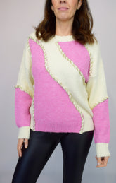 Pink/Cream Block Knit