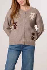 Bear & Bow Knitted Button Cardigan