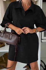 Polo Tunic Dress Black