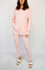Knitted Two Piece Lounge Set Pink