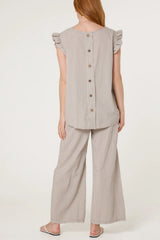 Cotton Blend Gingham Co-ord Stone