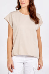Cap Sleeve Top Beige