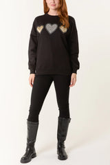 Animal Hearts Sweatshirt Black