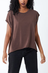 Cap Sleeve Top Chocolate