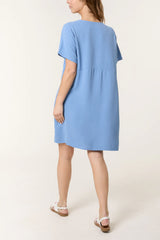 Relaxed Fit Pocket Dress in Pale Blue