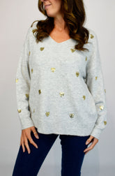 Sequin Hearts Soft Knit Jumper