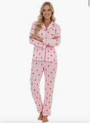 Pink Stripe and Hearts Pyjamas