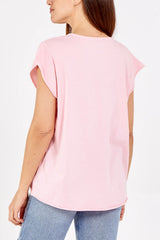 Cap Sleeve Top Pink