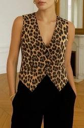 Leopard Sleeveless Waistcoat