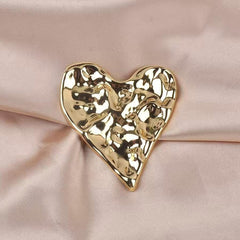 Gold Large Heart Brooch