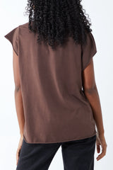 Cap Sleeve Top Chocolate