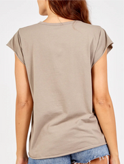 Cap Sleeve Top Mocha
