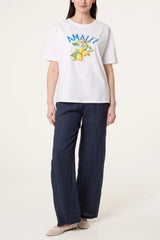 Cotton Amalfi Diamanté Lemon Tee