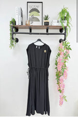 Gathered Waist Dress Black