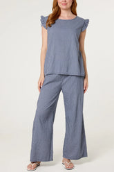 Cotton Blend Gingham Co-ord Navy