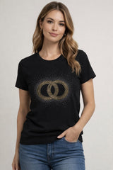 Diamanté Rings Tee Black