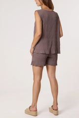 Crinkle Shorts and Top Co-ord Mocha
