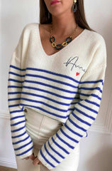 Stripe Amor Knit Blue