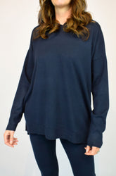 Ribbed Two Piece Lounge Set Navy