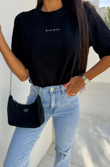 "Minimal" Black Cotton T-Shirt
