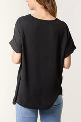 V-Neck Top Black