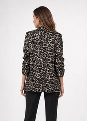 Animal Print Lapel Blazer