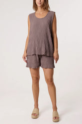 Crinkle Shorts and Top Co-ord Mocha