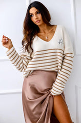 Stripe Amor Knit Brown