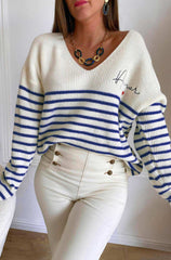Stripe Amor Knit Blue