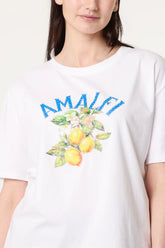 Cotton Amalfi Diamanté Lemon Tee