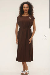 Gathered Waist Dress Chocolate