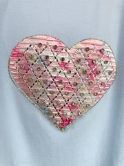 Diamanté Heart Tee Blue