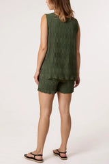 Crinkle Shorts and Top Co-ord Khaki