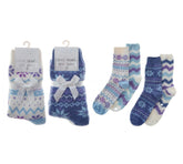 2 Pack Cosy Fairisle Socks