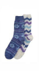 2 Pack Cosy Fairisle Socks