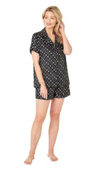 Black Stars Satin Pyjamas