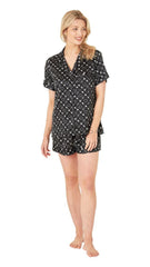 Black Stars Satin Pyjamas