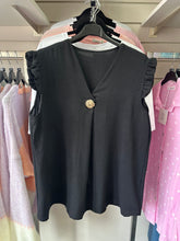 Frill Sleeve Top Black