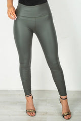 PU Leggings Kahki