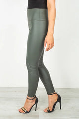PU Leggings Kahki