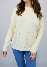 Coloured Spot Soft Knit in Cream